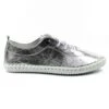 LUNAR St. Ives Metallic Silver Plimsoll