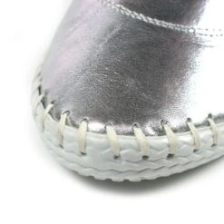 LUNAR St. Ives Metallic Silver Plimsoll -Chic Ladies Shoes Store st ives metallic silver plimsoll p6341 373657 image