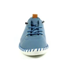 LUNAR St. Ives Mid Blue Leather Plimsoll -Chic Ladies Shoes Store st ives mid blue leather plimsoll p5925 355196 image