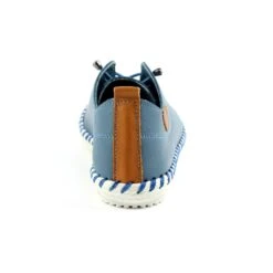 LUNAR St. Ives Mid Blue Leather Plimsoll -Chic Ladies Shoes Store st ives mid blue leather plimsoll p5925 355202 image