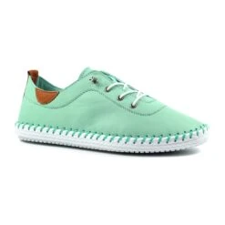LUNAR St. Ives Mint Leather Plimsoll -Chic Ladies Shoes Store st ives mint leather plimsoll p6291 372221 image