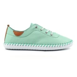 LUNAR St. Ives Mint Leather Plimsoll