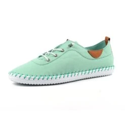 LUNAR St. Ives Mint Leather Plimsoll -Chic Ladies Shoes Store st ives mint leather plimsoll p6291 372233 image