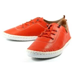 LUNAR St. Ives Orange Leather Plimsoll -Chic Ladies Shoes Store st ives orange leather plimsoll p5922 355088 image