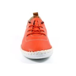 LUNAR St. Ives Orange Leather Plimsoll -Chic Ladies Shoes Store st ives orange leather plimsoll p5922 355094 image