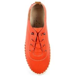 LUNAR St. Ives Orange Leather Plimsoll -Chic Ladies Shoes Store st ives orange leather plimsoll p5922 355112 image