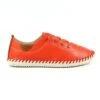 LUNAR St. Ives Orange Leather Plimsoll