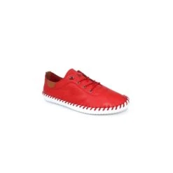 LUNAR St. Ives Red Leather Plimsoll -Chic Ladies Shoes Store st ives red leather plimsoll p5916 354896 image