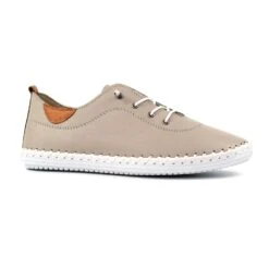 LUNAR St. Ives Stone Leather Plimsoll -Chic Ladies Shoes Store st ives stone leather plimsoll p7204 413753 image