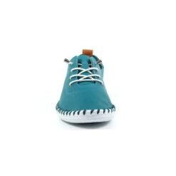 LUNAR St. Ives Teal Leather Plimsoll -Chic Ladies Shoes Store st ives teal leather plimsoll p6289 372293 image