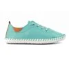 LUNAR St. Ives Turquoise Leather Plimsoll -Chic Ladies Shoes Store st ives turquoise leather plimsoll p7203 412793 image