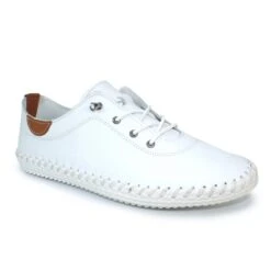 LUNAR St. Ives White Leather Plimsoll -Chic Ladies Shoes Store st ives white leather plimsoll p5918 354980 image
