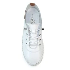 LUNAR St. Ives White Leather Plimsoll -Chic Ladies Shoes Store st ives white leather plimsoll p5918 379940 image