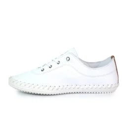 LUNAR St. Ives White Leather Plimsoll -Chic Ladies Shoes Store st ives white leather plimsoll p5918 379947 image