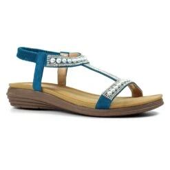 LUNAR Tancy Teal Pearl Sandal -Chic Ladies Shoes Store tancy teal pearl sandal p7153 409943 image