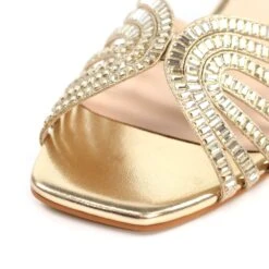 LUNAR Twinkle Gold Block Heel Sandal -Chic Ladies Shoes Store twinkle gold block heel sandal p7474 429365 image