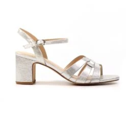 LUNAR Utah Silver Block Heel Sandal