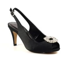 LUNAR Venice Black Peep Toe Slingback 12 LUNAR Venice Black Peep Toe Slingback -Chic Ladies Shoes Store venice black peep toe slingback p5526 330253 image