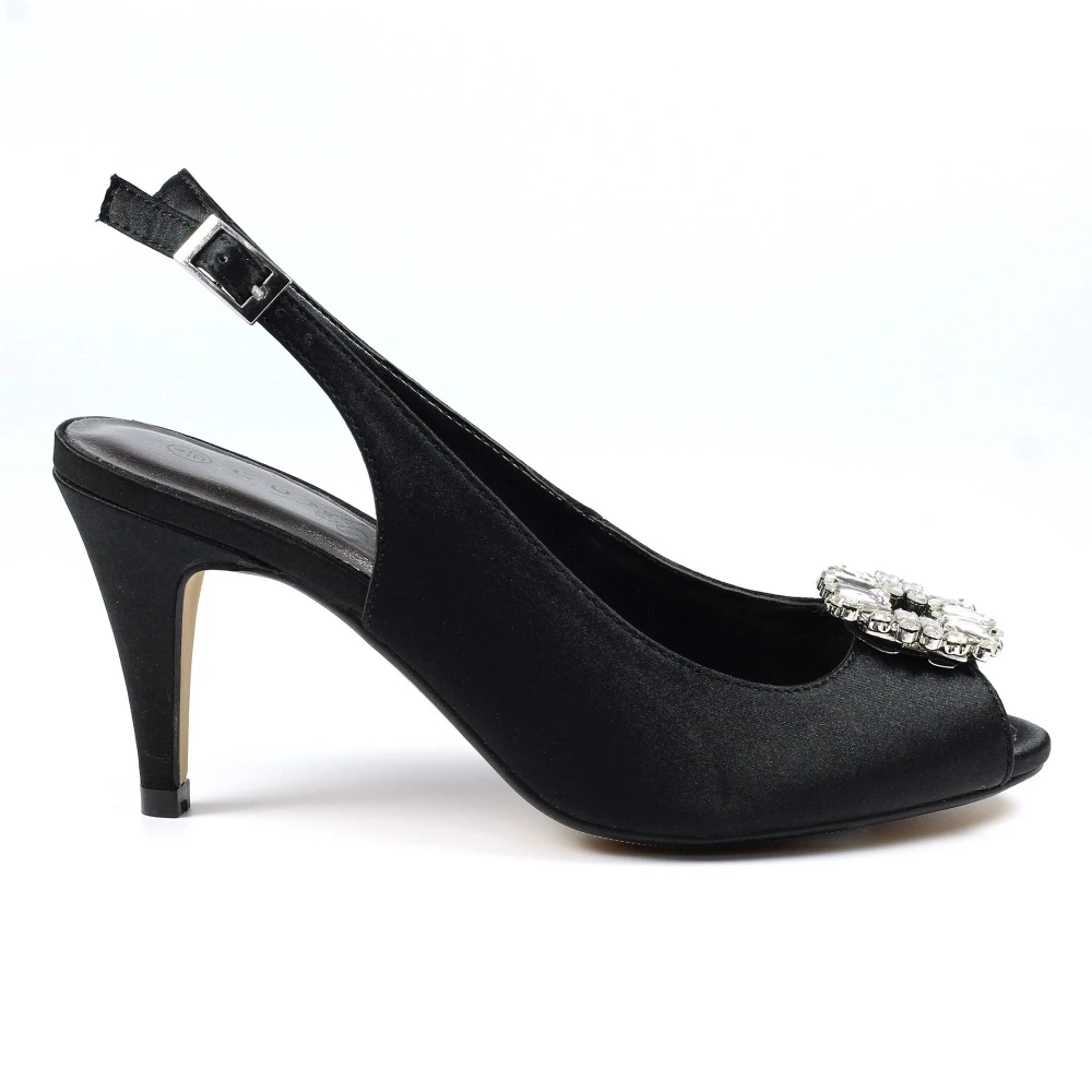 LUNAR Venice Black Peep Toe Slingback 3 LUNAR Venice Black Peep Toe Slingback
