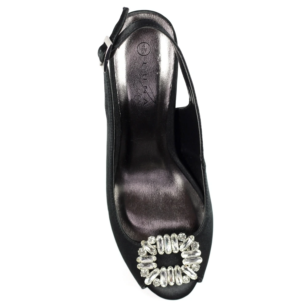 LUNAR Venice Black Peep Toe Slingback 9 LUNAR Venice Black Peep Toe Slingback - Image 7